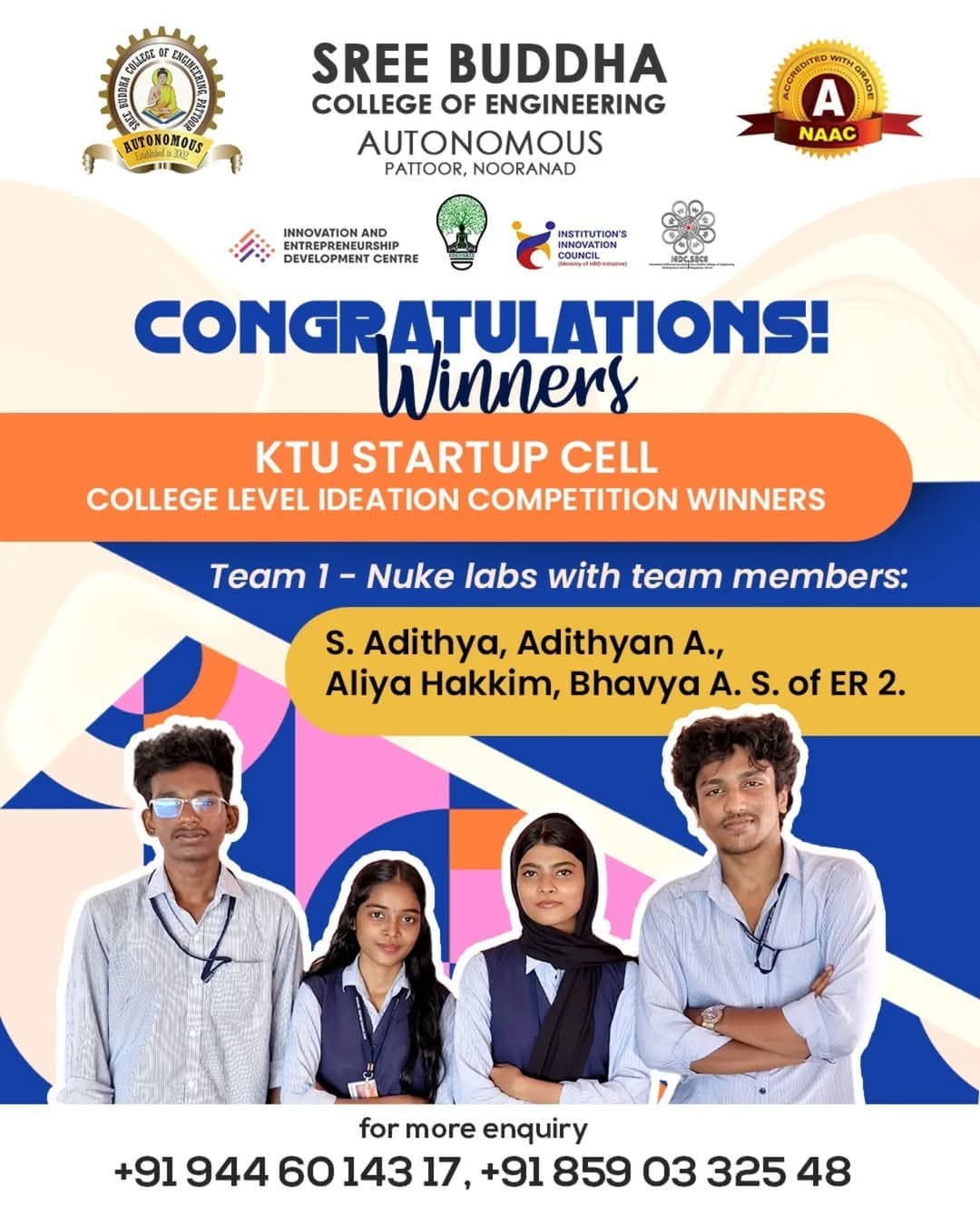 IDEATHON Winners Announcement