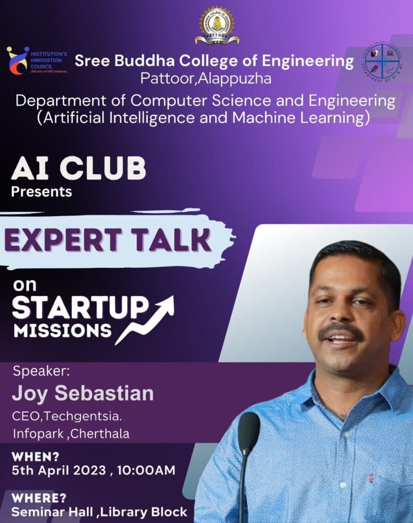 Talk on Startups by Joy Sebastian