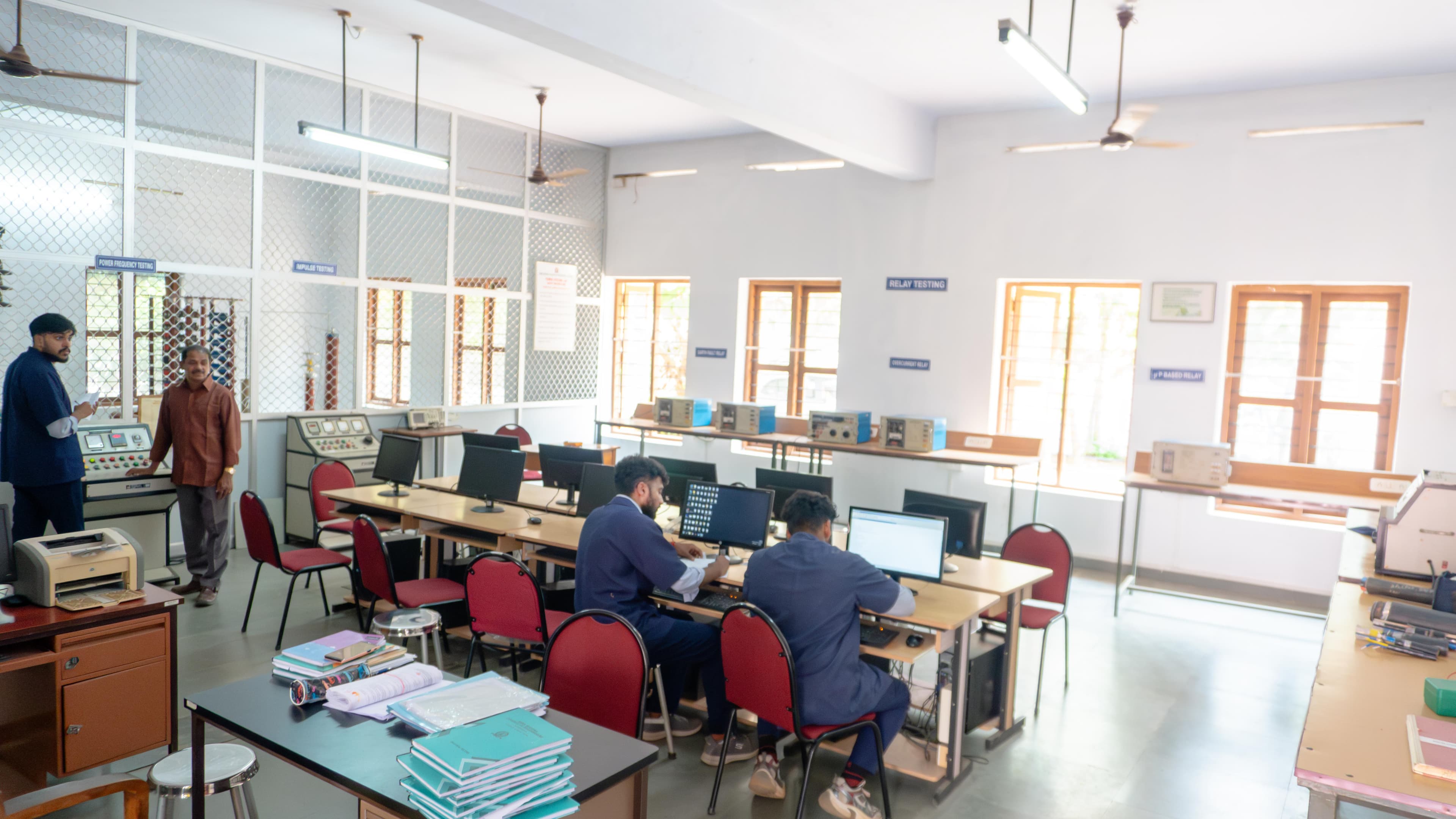 Electrical and Electronics Engineering Students working in a laboratory